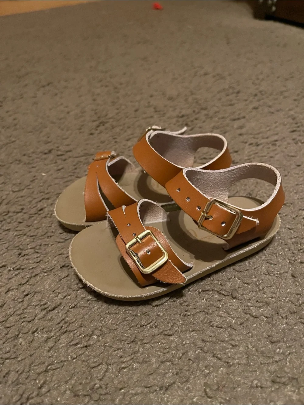Toddler Tan Buckle Strap Sandals